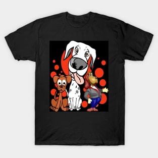 Cartoon Fantasy Abstract Dogs Animal Print T-Shirt